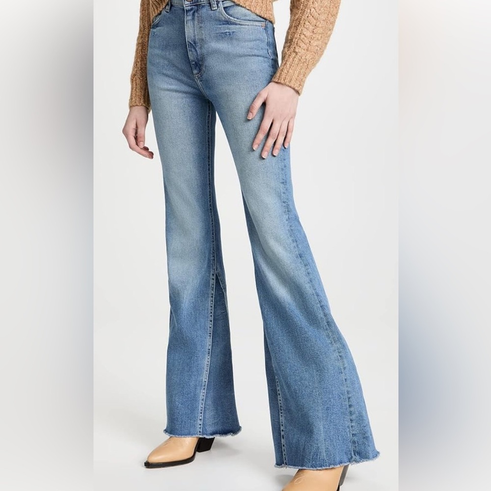 DL1961 Blue Flare Patchwork Bell Bottom Jeans Size 29